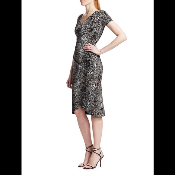 CHIARA BONI LA PETITE ROBE Women's Leopard Print Ruched Dress - Picture 4 of 8